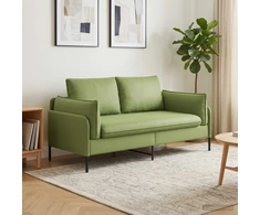 Dvitaškė sofa 2 vietos Šviesiai žalia 188 x 81 x 89 cm Aksomas