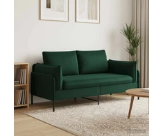 Dvitaškė sofa 2 vietos Tamsiai žalia 188 x 81 x 89 cm Aksomas