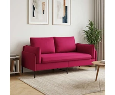 Dvitaškė sofa 2 vietos Vyno raudona 188 x 81 x 89 cm Aksomas