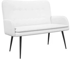 Dvitaškė sofa Balta 115 x 61 x 87 cm Audinys