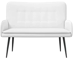 Dvitaškė sofa Balta 115 x 61 x 87 cm Audinys