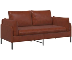 Dvitaškė sofa Blizgus Rudas 188 x 81 x 89 cm Dirbtinė oda