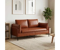 Dvitaškė sofa Blizgus Rudas 188 x 81 x 89 cm Dirbtinė oda