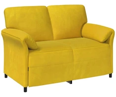 Dvitaškė sofa Geltona 138 x 83 x 95 cm Aksomas