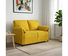 Dvitaškė sofa Geltona 138 x 83 x 95 cm Aksomas