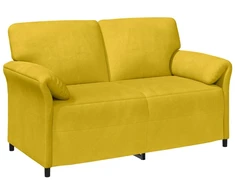 Dvitaškė sofa Geltona 158 x 83 x 95 cm Aksomas
