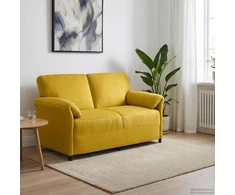 Dvitaškė sofa Geltona 158 x 83 x 95 cm Aksomas