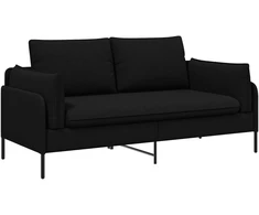 Dvitaškė sofa Juoda 188 x 81 x 89 cm Audinys