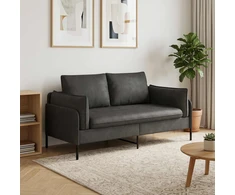 Dvitaškė sofa Juoda 188 x 81 x 89 cm Dirbtinė oda
