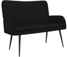 Dvitaškė sofa Juoda 115 x 61 x 87 cm Audinys