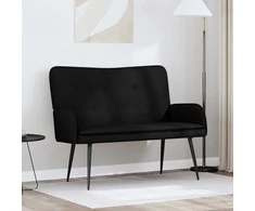 Dvitaškė sofa Juoda 115 x 61 x 87 cm Audinys