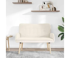 Dvitaškė sofa Kreminė 115 x 61 x 87 cm Bouclé