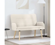 Dvitaškė sofa Kreminė 115 x 61 x 87 cm Bouclé