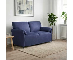 Dvitaškė sofa Policijos mėlyna 158 x 83 x 95 cm Aksomas