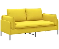 Dvitaškė sofa Šviesi geltona 188 x 81 x 89 cm Audinys