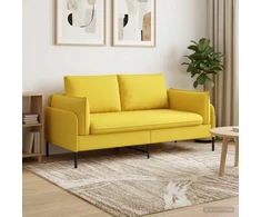 Dvitaškė sofa Šviesi geltona 188 x 81 x 89 cm Audinys