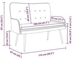 Dvitaškė sofa Tamsiai rudas 115 x 61 x 87 cm Audinys