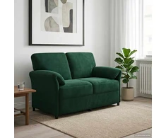 Dvitaškė sofa Tamsiai žalia 138 x 83 x 95 cm Aksomas