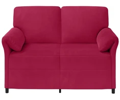 Dvitaškė sofa Vyno raudona 138 x 83 x 95 cm Aksomas