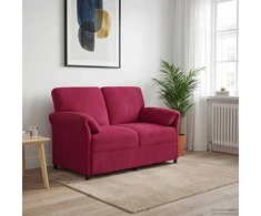 Dvitaškė sofa Vyno raudona 138 x 83 x 95 cm Aksomas