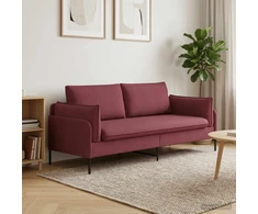 Dvitaškė sofa Vyno raudona 188 x 81 x 89 cm Audinys
