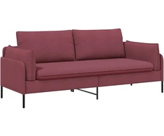 Dvitaškė sofa Vyno raudona 188 x 81 x 89 cm Audinys