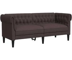 Dvivietė chesterfield sofa, tamsiai rudos spalvos, audinys
