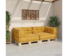 Dvivietė modulinė sofa, geltona, 140x70x36, audinys
