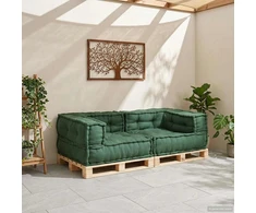 Dvivietė modulinė sofa, žalia, 140x70x36, audinys