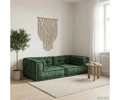 Dvivietė modulinė sofa, žalia, 140x70x36, audinys