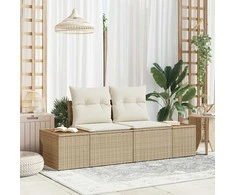 Sodo sofa Smėlio 184 x 62 x 85cm poliratanas