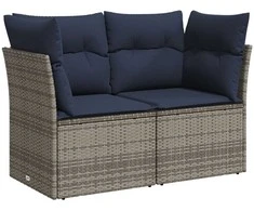 | Sodo sofa | su pagalve Pilka 124 x 62 x 69 cm poliratanas
