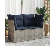 | Sodo sofa | su pagalve Pilka 124 x 62 x 69 cm Poli ratanas