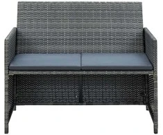 Dvivietė sodo sofa su pagalvėlėmis, rudos spalvos, poliratanas