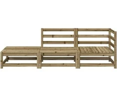 Dvivietė sodo sofa su pakoja, impregnuota pušies mediena