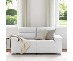 Dvivietė sofa, balta, 160x81x84 cm, dirbtinė oda