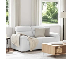 Dvivietė sofa, balta, 160x81x84 cm, dirbtinė oda