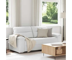Dvivietė sofa, balta, 180x81x84 cm, dirbtinė oda
