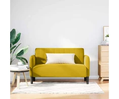 Dvivietė sofa, geltona, 109 cm, aksomas