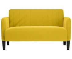 Dvivietė sofa, geltona, 109 cm, aksomas