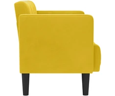 Dvivietė sofa, geltona, 111 cm, aksomas