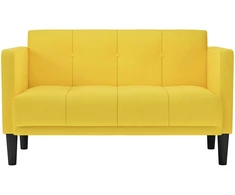 Dvivietė sofa, geltona, 111 cm, audinys