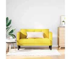 Dvivietė sofa, geltona, 111 cm, audinys