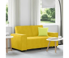 Dvivietė sofa, geltona, 160x78x84 cm, aksomas