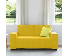 Dvivietė sofa, geltona, 160x78x84 cm, aksomas