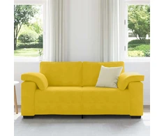 Dvivietė sofa, geltona, 180x77x82 cm, aksomas