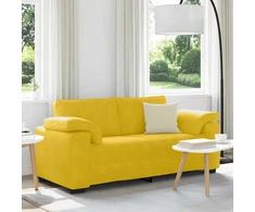 Dvivietė sofa, geltona, 180x77x82 cm, aksomas