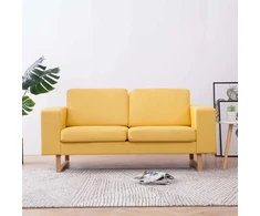 Dvivietė sofa, geltona, audinys