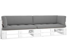 Lauko baldų komplektas Dvivietė sofa iš palečių su pagalvėlėmis, impregnuota pušis