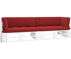 Lauko baldų komplektas Dvivietė sofa iš palečių su pagalvėlėmis, impregnuota pušis